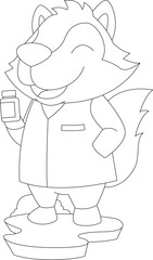 Wolf Doctor Medicine Animal Vector Graphic Art Illustration