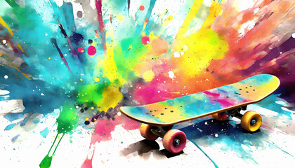 Lively skateboard - obrazy, fototapety, plakaty