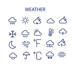 set of weather icons vector design