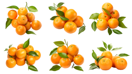 tangerine, mandarin isolated on a transparent PNG background, white background, Generative Ai