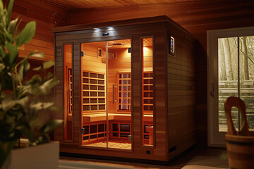Relaxing infrared sauna and warmth