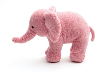 pink toy elephant isolated on white
