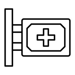 Obraz premium Hospital Sign line icon