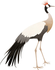 Fototapeta premium Grey crowned crane illustration created with Generative AI technology
