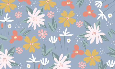 Fototapeta na wymiar Seamless pattern of flowers.Seamless pattern vector design for fashion, fabric, wallpaper.