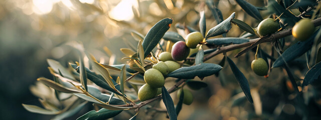 close-up of a branch with fruits, olives on a branch