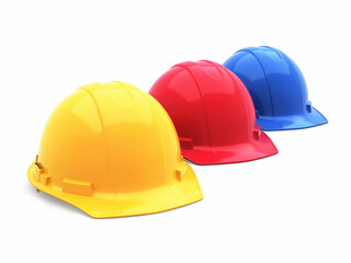 Fototapeta premium Colorful Safety Helmet (isolated on white and clipping path) 