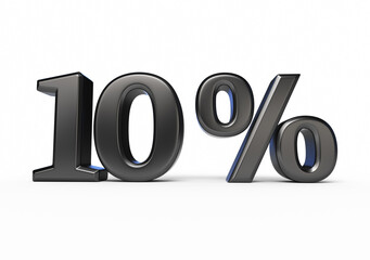 ten percent black render (isolated on white and clipping path)
