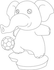 Elephant Soccer player Soccer Sports Animal Vector Graphic Art Illustration