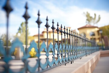 elegant wrought iron fence surrounding a spanish style villa