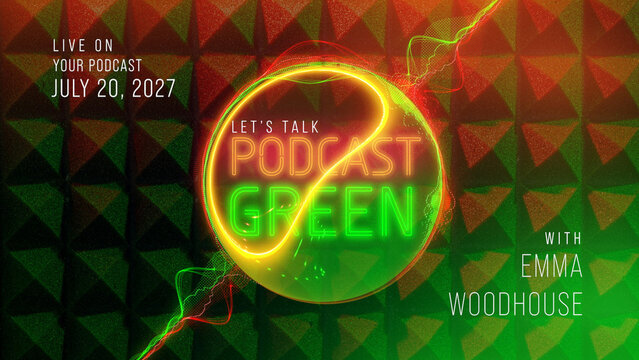 Neon Green Audio Wave Podcast Template