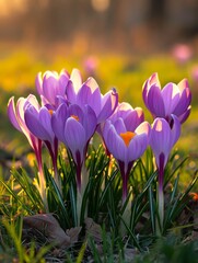 Beautiful crocuses in spring time.