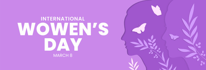 Happy International Womens Day. March 8. Women's day concept design in paper art style. Vector illustration