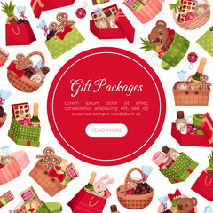 Gift and Present Shop Banner Design Vector Template