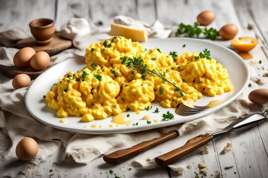 an image of scrambled eggs on a white background  