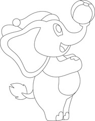 Elephant Christmas Water polo Animal Vector Graphic Art Illustration