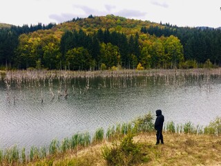 person on the lake