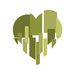 Happy Valentine's day. Greeting card with hearts. Heart made of abstract geometric pattern