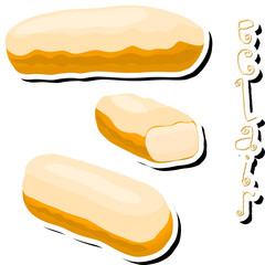 Illustration on theme fresh sweet tasty eclair of consisting various ingredients