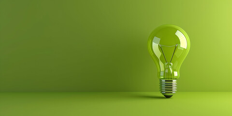 light bulb as a symbol of renewable green energy - obrazy, fototapety, plakaty