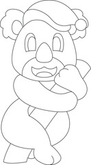 Koala Christmas Santa hat Animal Vector Graphic Art Illustration