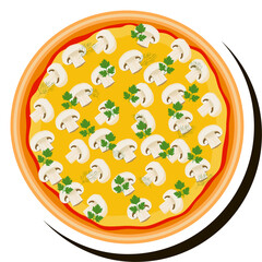Illustration on theme big hot tasty pizza to pizzeria menu