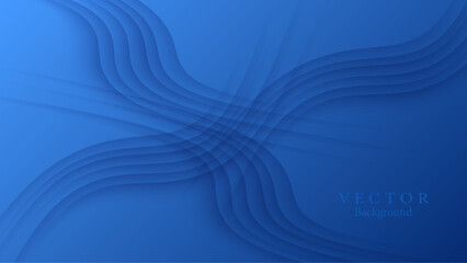Abstract lines curved overlapping on blue background. - obrazy, fototapety, plakaty