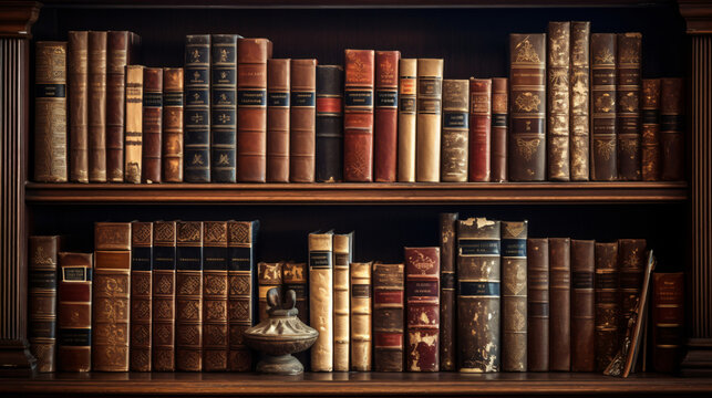 Old books on the shelf