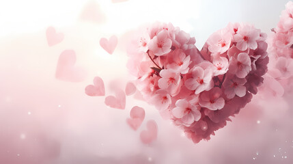 Fototapeta premium Romantic heart-shaped Valentine's Day background, symbolizing Valentine's Day, wedding, love
