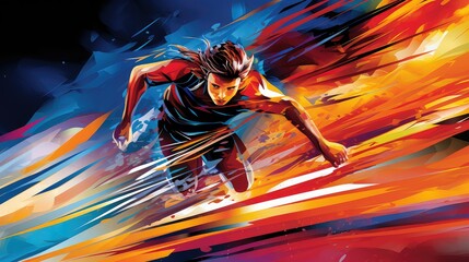 energetic abstract sport background illustration dynamic movement, action intensity, adrenaline competition energetic abstract sport background