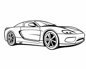 Fototapeta premium Sport car coloring page for kids transportation coloring pages printables car