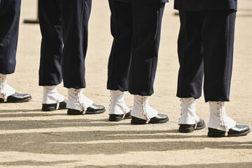 French military sailor shoes with white protection