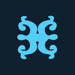 Vintage ornate linear ornaments in Kazakh traditional style. Asian floral designs. Abstract Asian elements of the national pattern of the ancient nomads of the Kyrgyz, Mongols, Kazakhs, Tatars.