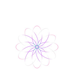 An abstract cut out transparent iridescent oval gradient star shape futuristic pattern design element.