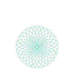 An abstract cut out transparent iridescent oval gradient star shape futuristic pattern design element.