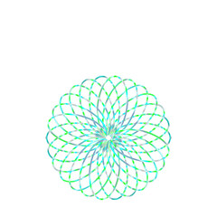 An abstract cut out transparent iridescent oval gradient star shape futuristic pattern design element.