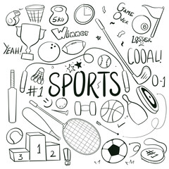 Hand Drawn Sports Scrabble Doodle Vector Hand drawn doodles icon 