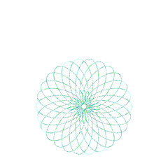 An abstract cut out transparent iridescent oval gradient star shape futuristic pattern design element.