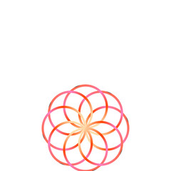 An abstract cut out transparent iridescent oval gradient star shape futuristic pattern design element.