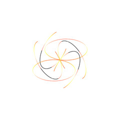 An abstract cut out transparent iridescent oval gradient star shape futuristic pattern design element.