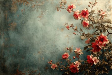 Elegant Vintage Wallpaper With A Fantasy Floral Motif Perfect For Digital Backgrounds. Сoncept Vintage Floral Wallpaper, Fantasy Motif, Digital Backgrounds