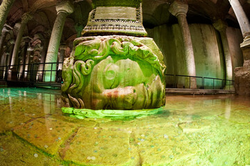 ISTANBUL, TURKEY - JANUARY 9, 2024: Basilica Cistern of Istanbul, the largest ancient cistern of...