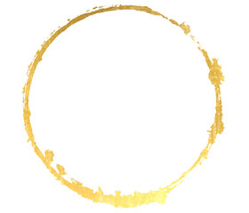 element hand-drawn painting gold circle zen symbol png.	