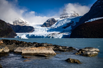Scenic view of Lake Argentino glacier in Argentina