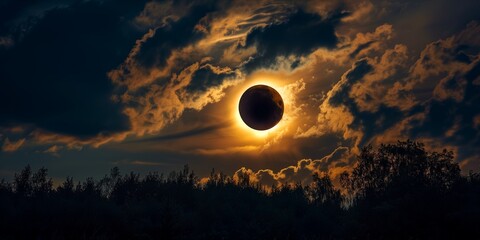 total solar eclipse - obrazy, fototapety, plakaty