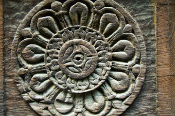 Wood  carving, Tripura Sundri Hindu Temple, Naggar, Kullu, Himachal Pradesh, India, Asia