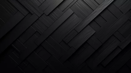 Foto op Canvas Fond d'un mur noir, texturé et matière. Ambiance sombre. Arrière-plan pour conception et création graphique. © FlyStun