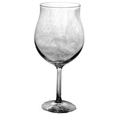 Taça de cristal em fundo branco.