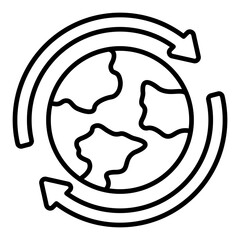   Earth Rotation line icon