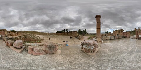 ancient Roman structures in Jerash city,Gerasa, Jordan, hippodrom, amphiteatre,theatres and columns...